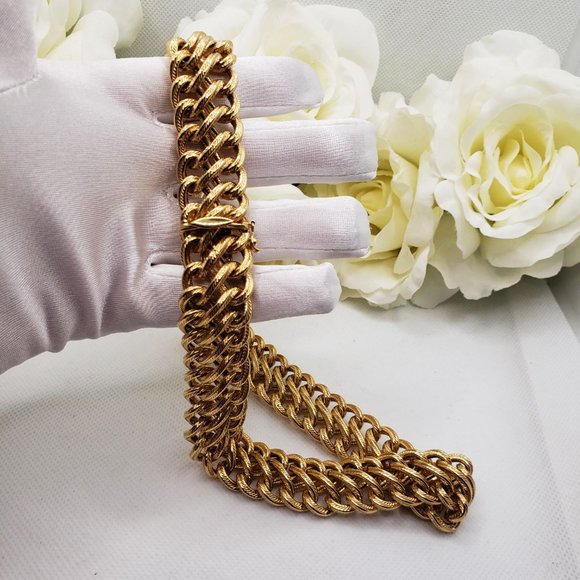 14K Solid Yellow Gold Italian Design Chain Necklace Width19mm- Weight: 51gr - Picture 1 of 7